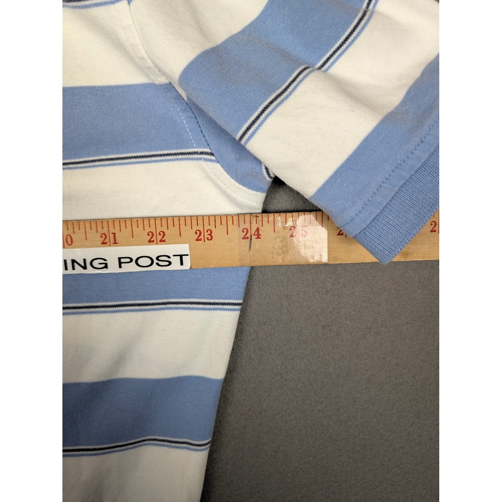 Tommy Hilfiger Mens XL Blue White Striped Short Sleeve Cotton Polo Shirt 680494 - Picture 8 of 8
